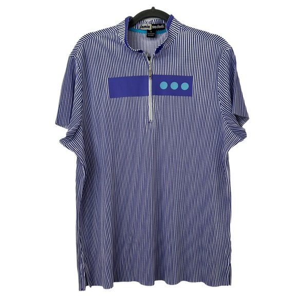 jamie sadock Tops - Jamie Sadock Womens Pinstripe Golf Polo 92147 in Purple White Size‎ XL